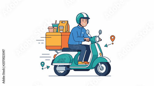 A delivery person rides a scooter with food (18)