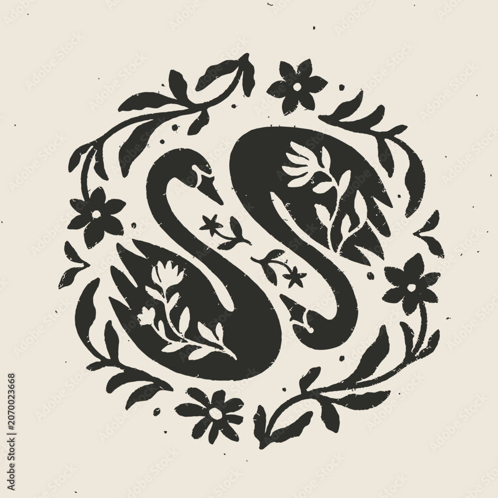 Obraz premium Large Letter S with Floral Design.