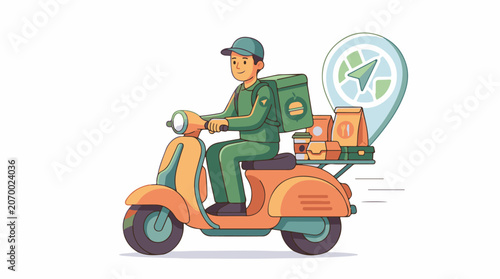 A delivery person rides a scooter with food (5)