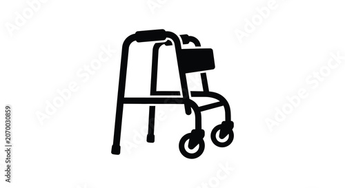 walker silhouette isolated on a white background silhouette