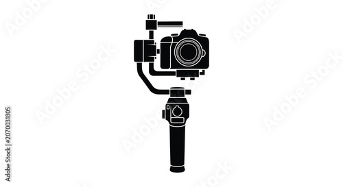 Photos Camera gimbal stabilizer in black silhouette