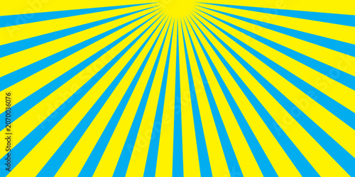 Photos Yellow sunbeams or sun rays background with dots pop art design