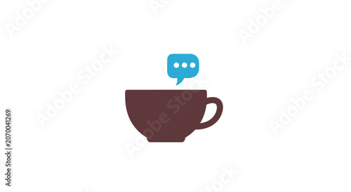Conceptual illustration of dialogue over coffee representing a conversation