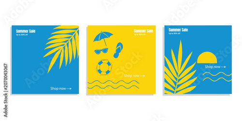 Foto Minimalist summer sale banner elements set