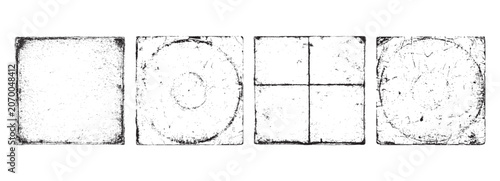 Retro vinyl cover overlay texture featuring grunge scratches, dust, film wear, and distressed vintage effects for mockups and cover designs
