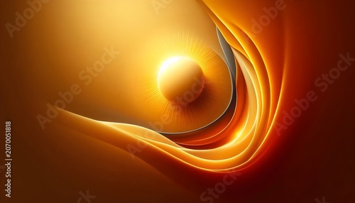 Golden Yellow to Burnt Orange Warm Sunburst Gradient Background