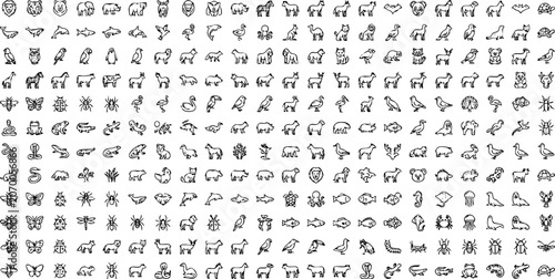 Photos Massive collection of assorted minimalist line art icons for digital design with
