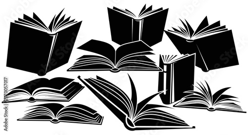 Foto Dynamic composition featuring multiple digital stylus pens arranged in an abstract, overlapping layout