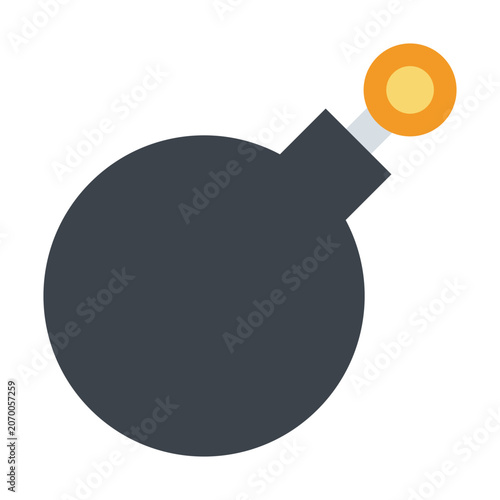 Bomb Icon Vector Isolated on White Background for Warning, Danger, and Explosive Concept