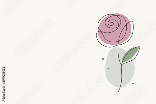 Single Rose Decorative Artwork, Modern Botanical Wall Decor, Elegant Floral Print, Feminine Interior Design Background