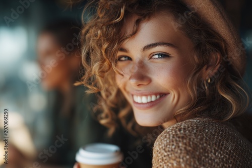 Smiling woman portrait in soft natural light
