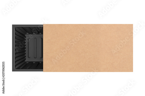 Empty Food Tray Mockup Isolated On White Background. 3d illustration