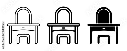 Schilderij op canvas Dressing Table Icons, Vanity Furniture Set, Makeup Station Graphics, Bedroom Fur