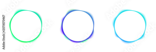 Glowing neon blue circle with soft inner pulse blends tech gradients. Smooth luminous edges create modern aesthetic. Ideal for artificial intelligence banners and digital audio frames PNG.