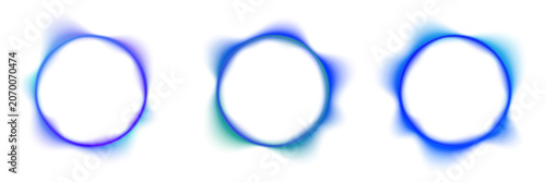 Tableau sur toile Glowing neon blue circle with soft inner pulse blends modern gradients