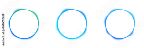 Abstract illustration of a glowing blue circular soundwave representing artificial intelligence voice recognition, smart assistant, digital audio signal, neon blue wave circle pattern PNG.