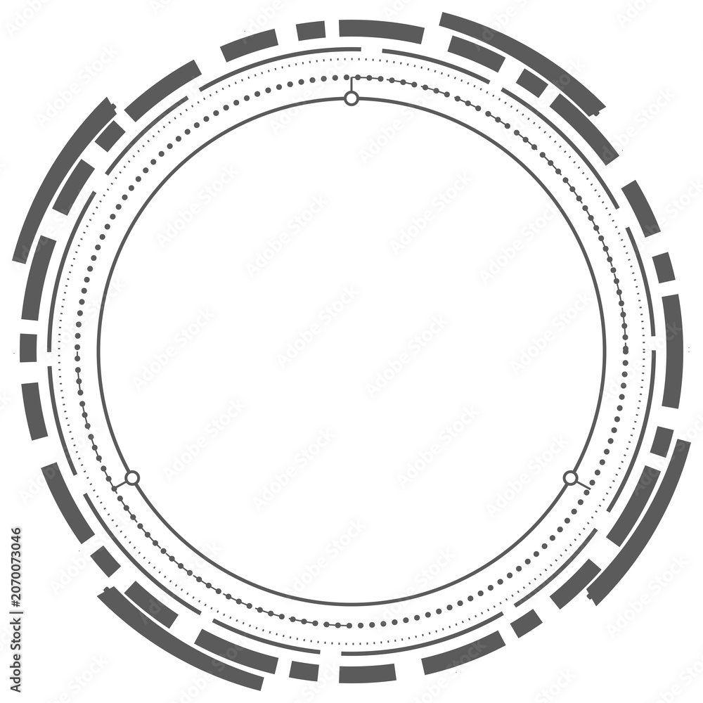 Fototapeta premium Futuristic HUD Circle UI Interface Element on Transparent Background