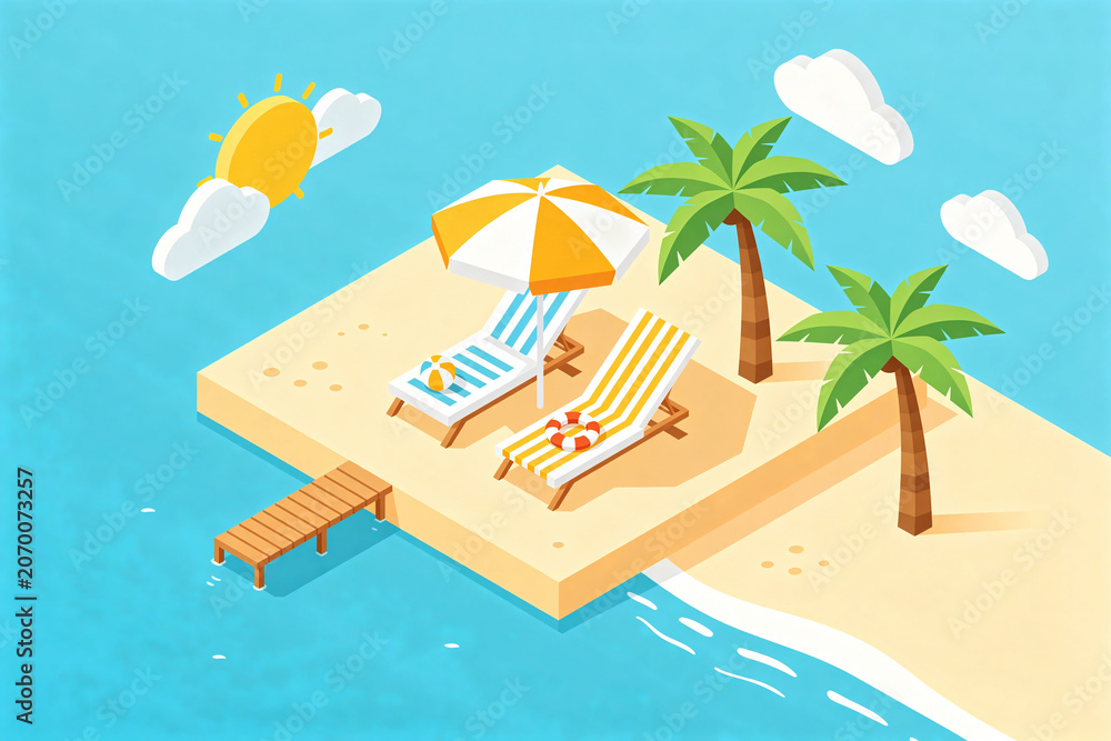 Obraz premium Summer Beach Illustration