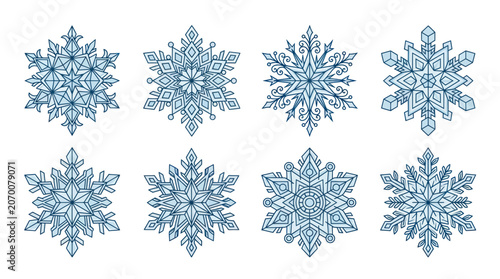 Snowflakes Ice Winter Frosty Crystals.