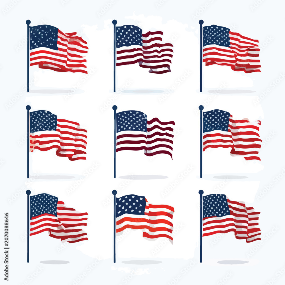 Obraz premium united states flag icons