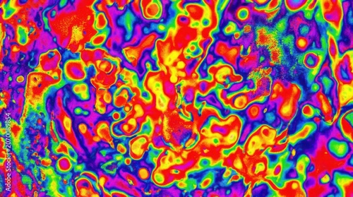 Abstract Psychedelic Fluid Background with Vibrant Thermal Color Palette for Modern Digital Art Projects and Futuristic Graphic Design Concepts