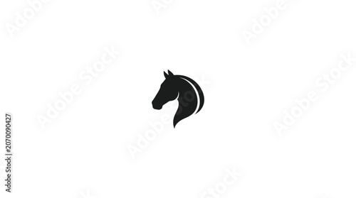 Foto Minimalist Horse Head Silhouette Vector