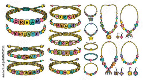 Canvastavla Colorful handmade friendship bracelets and jewelry with letter beads