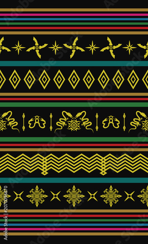 tribal folk cloth colorful pattern traditional art ethnic textile digital print background illustration design