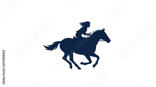 Bild auf Leinwand Woman Riding Horse Silhouette Vector