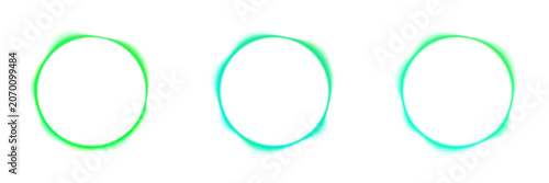 Fotografie Green abstract podcast wave circle on dark background