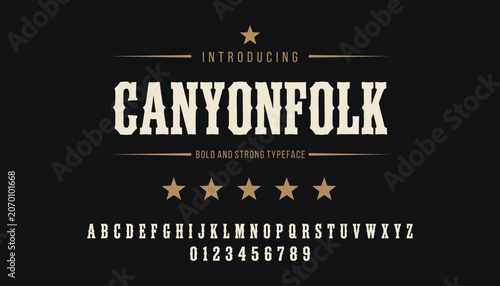Quadro su tela Canyonfolk Vintage western slab serif typeface for heritage branding and classic