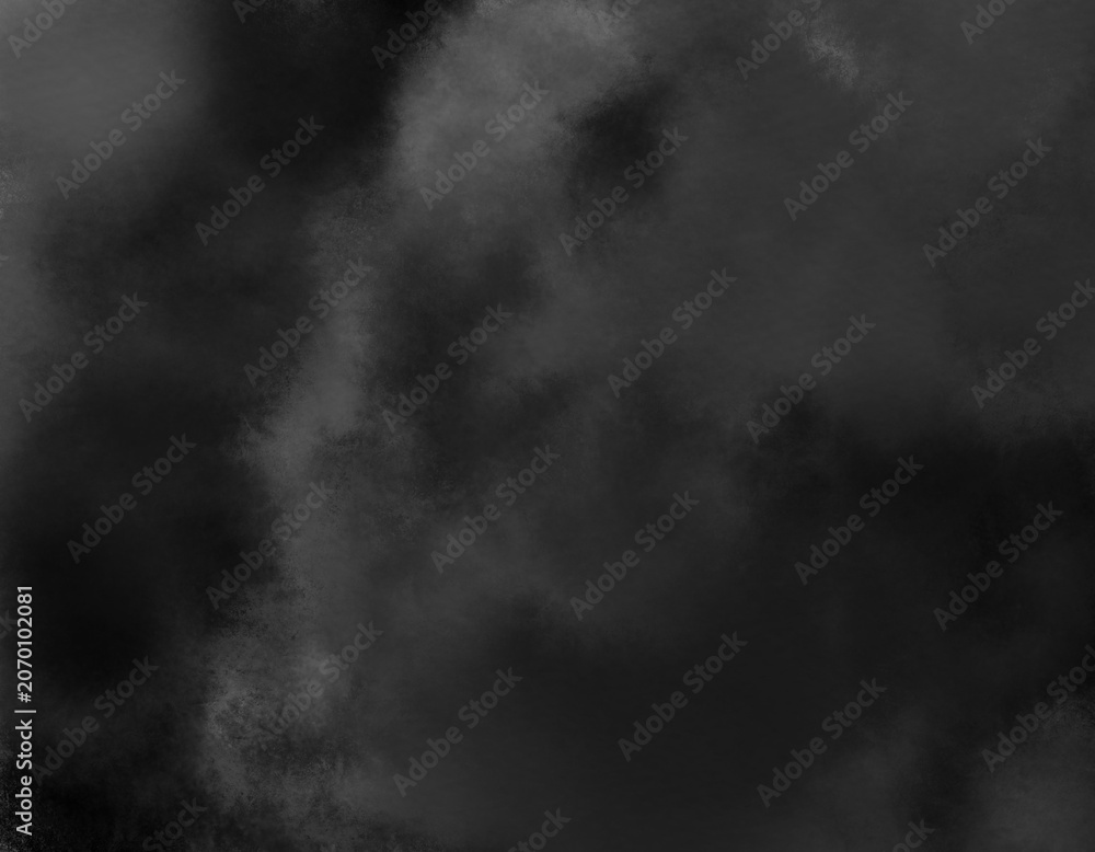 Fototapeta premium Dark Black Watercolor Smoke Texture