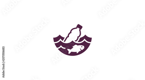 Bild auf Leinwand Plastic Bottle Pollution Icon Vector Illustration