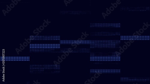 Photo image animation flows dark blue digital wave fields. Abstract photo image animation rows glowing dots. Creative photo image animation tiles dark metric rectangles.