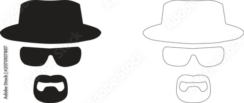 Vászonkép Facial features and hats illustrations