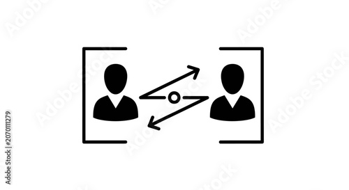 Digital Communication Icon Depicting Video Call Connection.