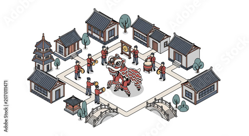 People in a Village Setting Together.
