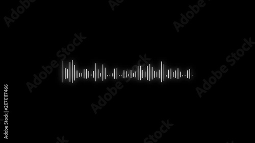 Audio Waveform Spectrum Animation – Sound Wave Music Visualizer on Black Background