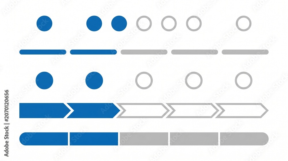Obraz premium Minimalist vector app onboarding progress indicators and pagination dots for UI navigation design