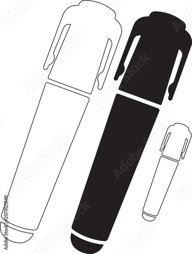 Black marker pen silhouette icon, simple vector illustration for design and art,Generative Ai