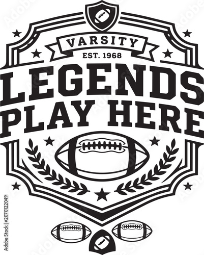 American Football Varsity Emblem Illustration,Generative Ai
