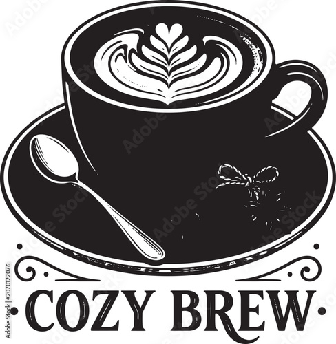 Cozy Brew Coffee Cup Vector Illustration,Generative Ai