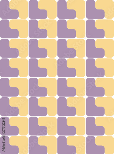 Brick blocked square colorful yellow and purple pattern tile geometric background