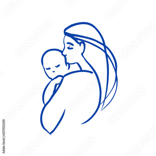 Fotografie Happy Mother's Day crayon doodle logo