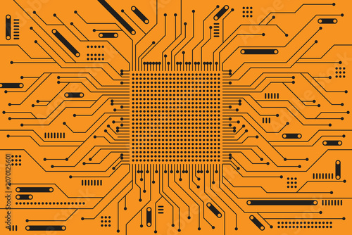 Circuit Board Processor Illustration