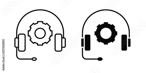 Technical support icon vector art set