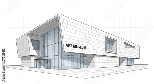 Modern Art Museum Building Architecture.
