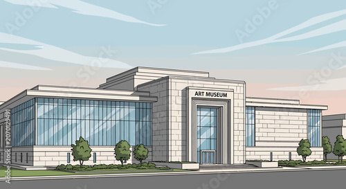 Modern office building exterior architecture.
