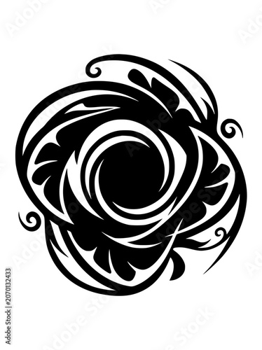 Tribal Spiral Rose Vortex Graphic Art