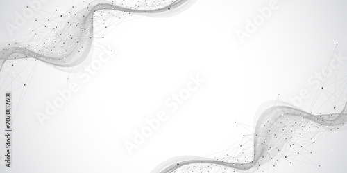 Global network connection banner design template. Header social network communication in the global business concept. Big data visualization. Internet technology